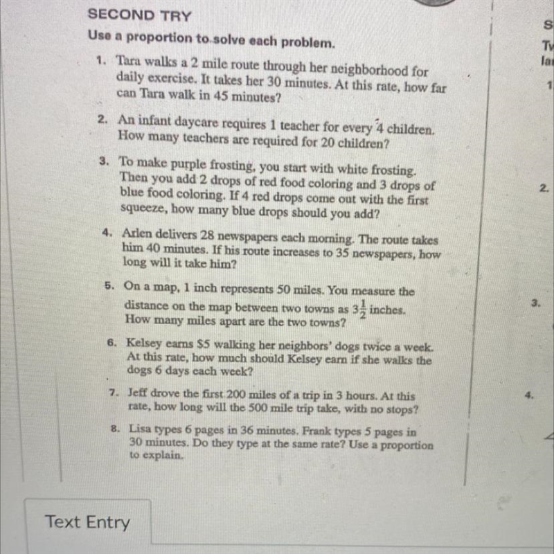 PLEASEEEEEE HELP ME ITS DUE TODAY Use a proportion to solve each problem. 1. Tara-example-1