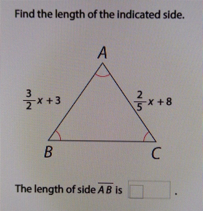 The length of side AB is ....​-example-1