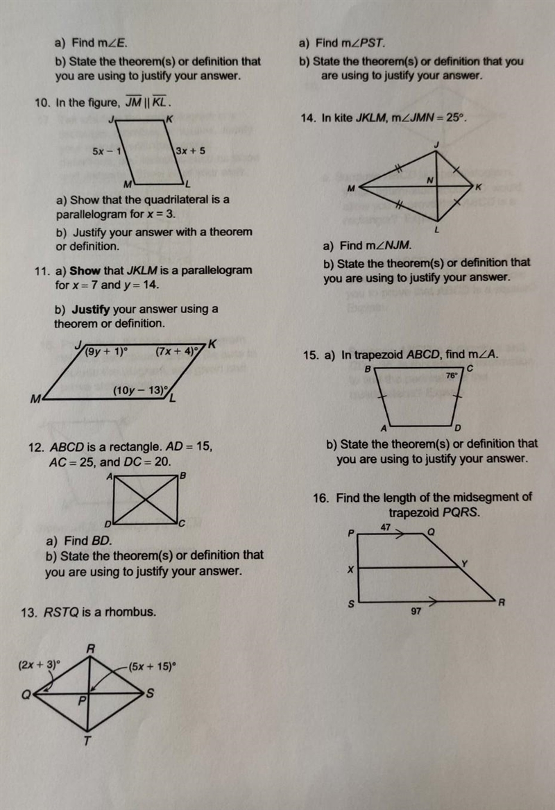 Need help with questions 12 to 15 both a's and b's. Please show work step by step-example-1