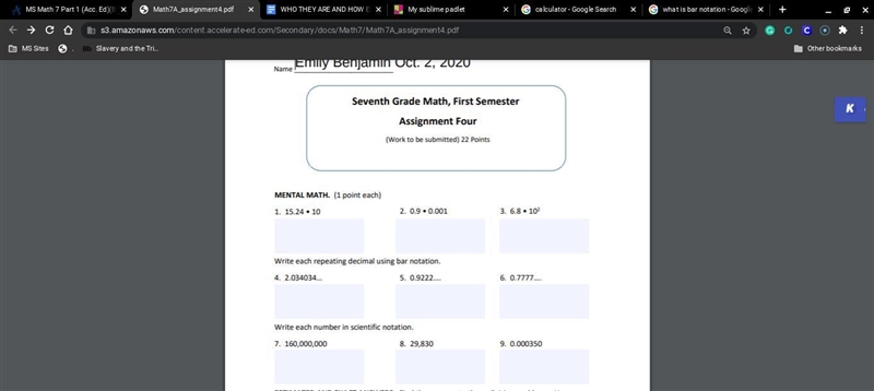 PLZ HELP!!! TIMED WORKSHEET-example-1