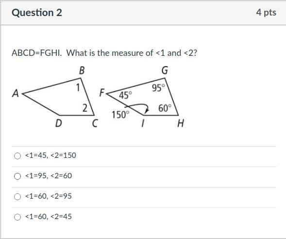 ABCD=FGHI. What is the measure of <1 and <2?-example-1