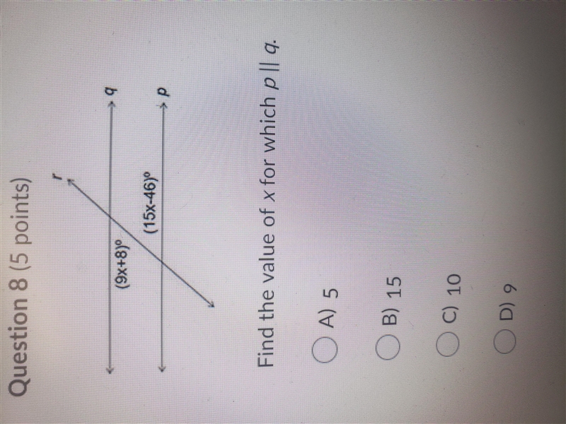 Find the value of x for which p ll q.-example-1