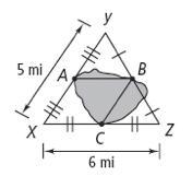 Which segment is shorter for kayaking across the lake, stack AB with bar on top or-example-1