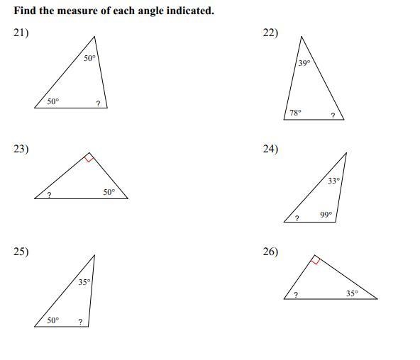 Find the measure of each angle indicated-example-1