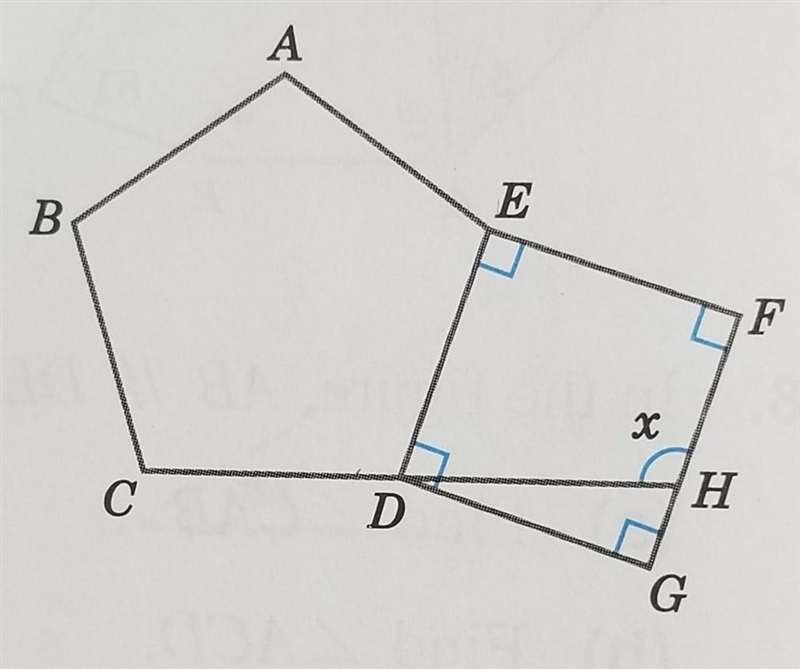 URGENT) In the figure, ABCDE is a regular pentagon and DEFG is a square. CD produced-example-1