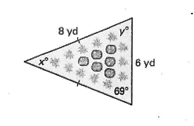 You plant a garden in the shape of a triangle as shown in the figure. What is the-example-1