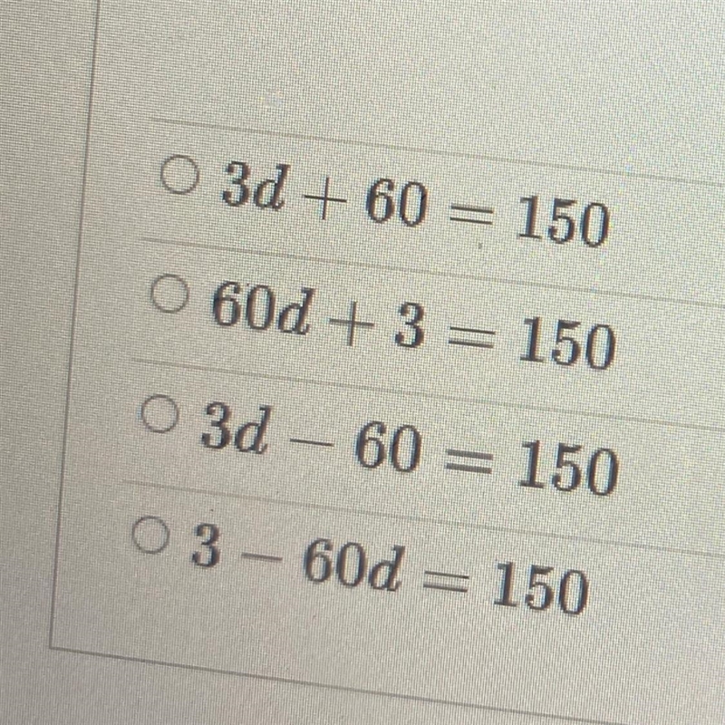 Choose the equation that can be used to answer the question. You are reading a book-example-1