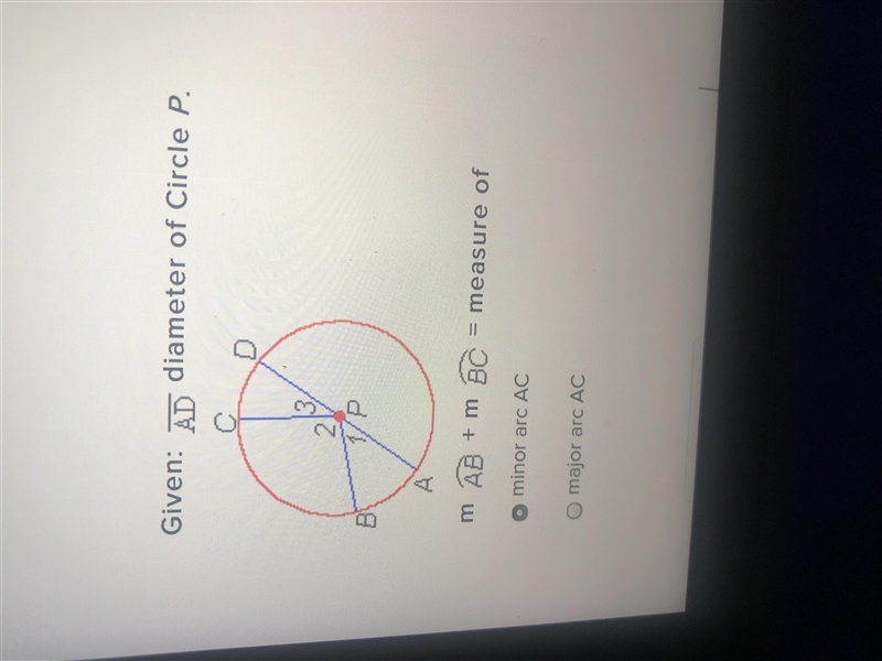 MBC= measure of minor arc AC true or false?-example-1