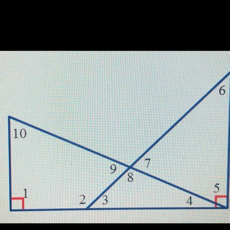 Name a pair of adjacent angles in the diagram above. A. 1 and 2 B. 7 and 9 C. 5 and-example-1