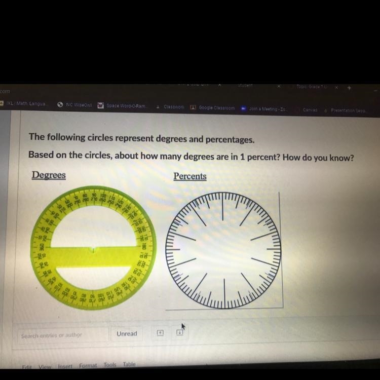 How many degrees are in 1 percent? How do you know?-example-1