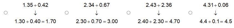 Which problem shows estimation to the tenths place correctly?-example-1