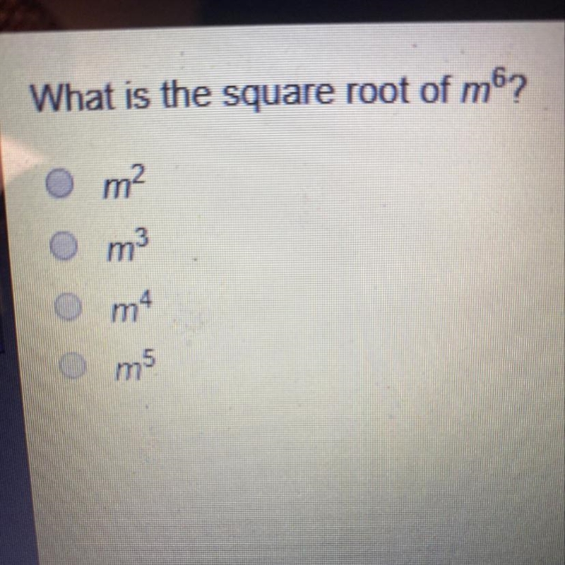 What is the square root of m^6-example-1