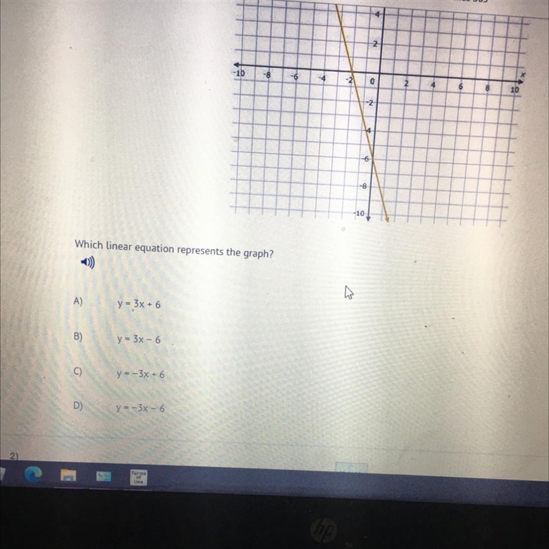 Which linear equation represents the graph? Help assp-example-1