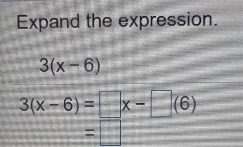 Expand the expression 3(x-6)​-example-1