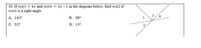 If angle 3 is a right angle, find angle 2-example-1