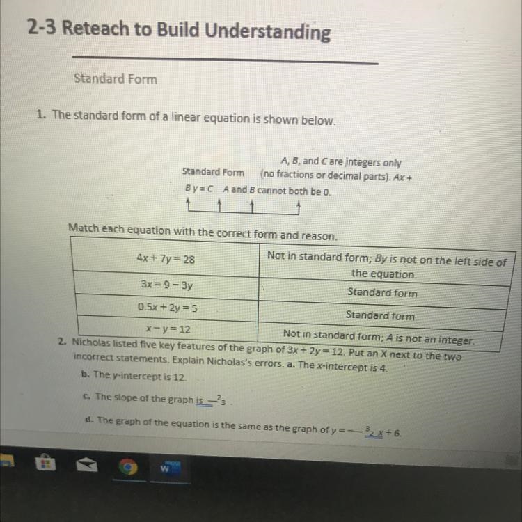 PLS HELP ASAP The standard form of a linear equation is shown below. A, B, and Care-example-1