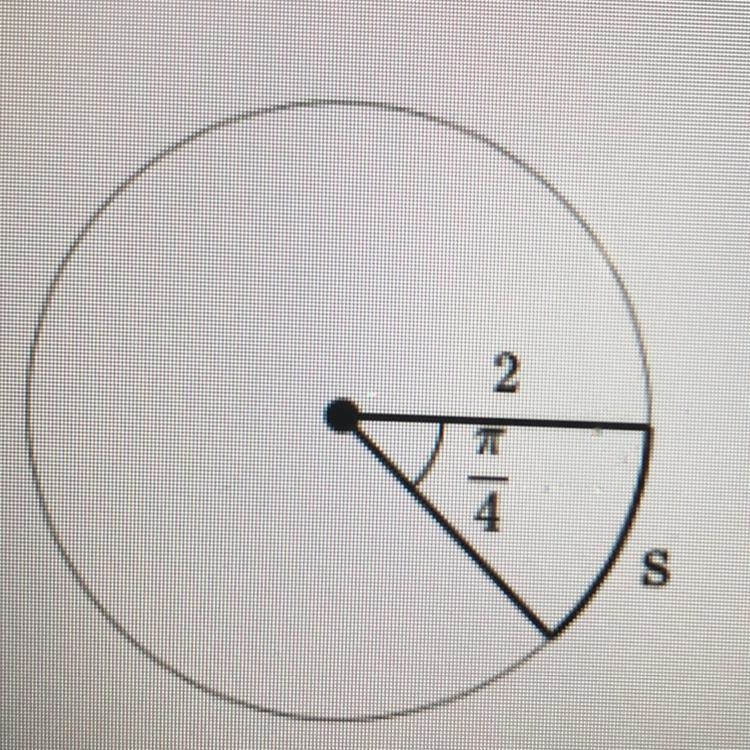 What is the length of arc S shown below?-example-1