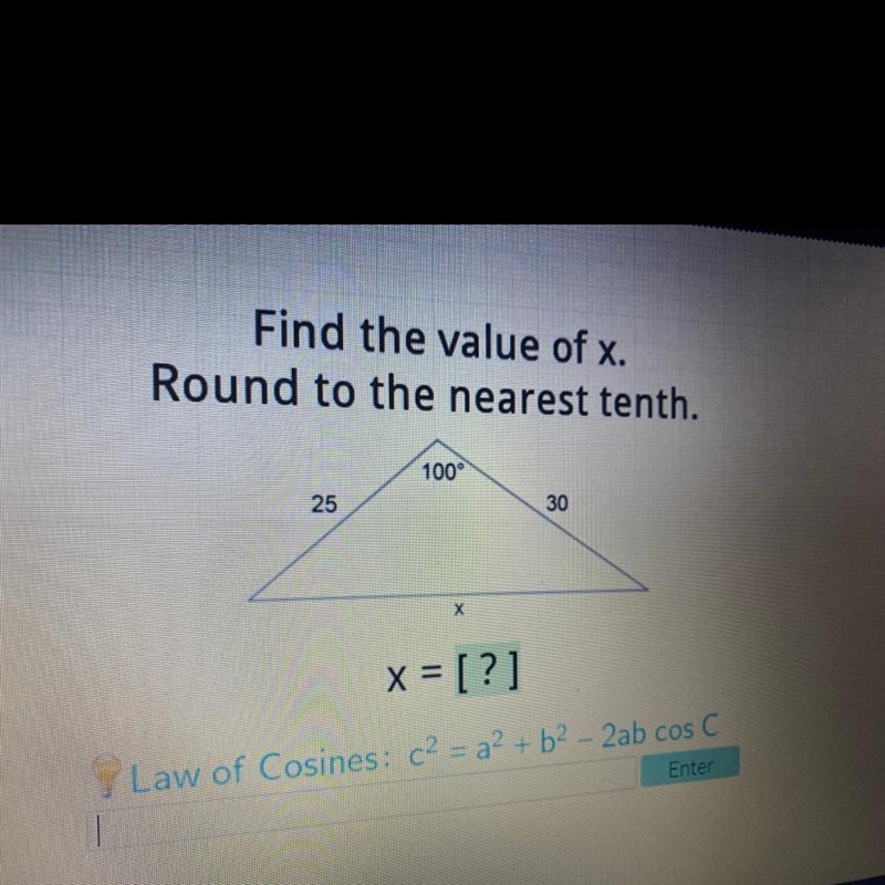 Find the value of x. Round to the nearest tenth.-example-1