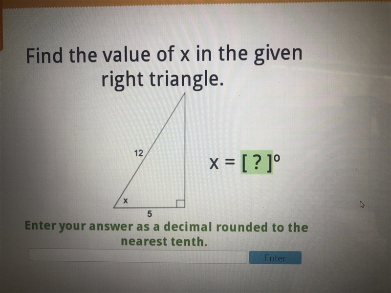 What is the value of X in the given triangle?-example-1