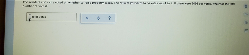 The residents of a city voted on whether to raise property taxes. The ratio of yes-example-1