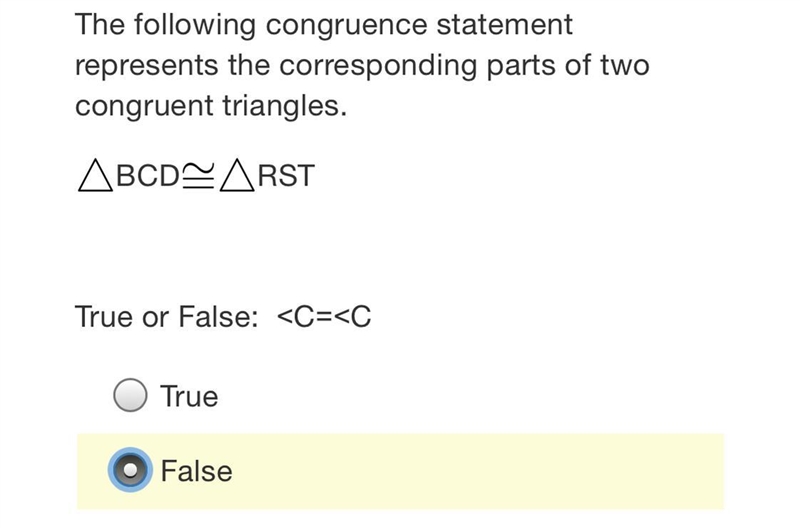 Is my answer correct or incorrect? True or false-example-1