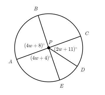 What is the arc measure of arc (DE) in degrees?-example-1