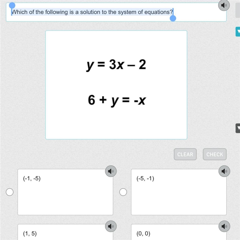 Which of the following is a solution to the system of equations?-example-1