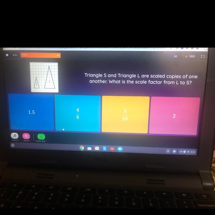 Triangle S and Triangle L are scaled copies of one another. What is the scale factor-example-1