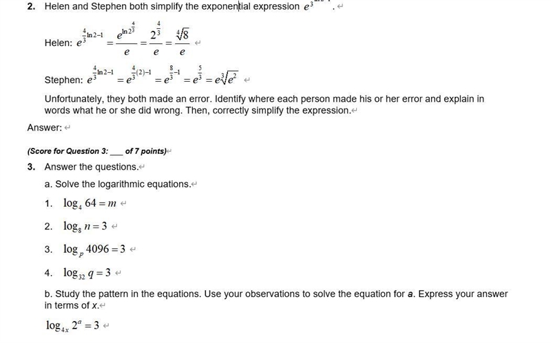 PLEASE HELP!! 2. Helen and Stephen both simplify the exponential expression . Helen-example-1