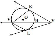 Given: mHL =40°, mEV =130°, mVL =110°. Find: m∠EYH.-example-1