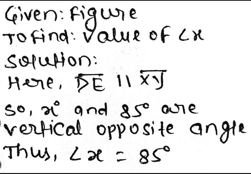 In the diagram below, DE is parallel to XY. What is the value of x? ca 859 X X y A-example-1