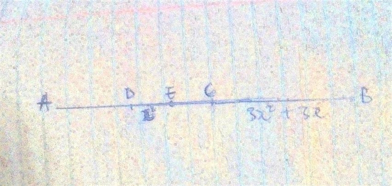 C is the midpoint of AB. D is the midpoint of AC. E is the midpoint of DC. If DE = x-example-1