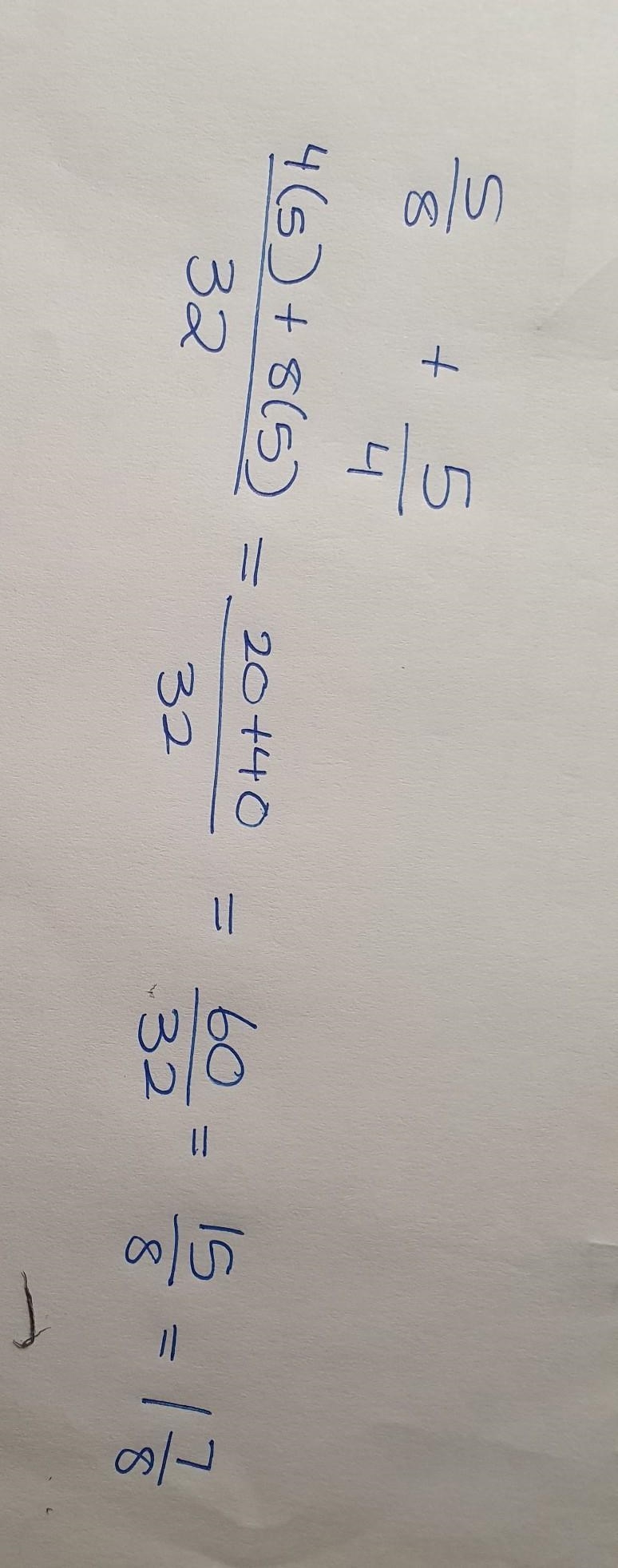 What’s 5/8 + 5/4 (reduced fraction)-example-1