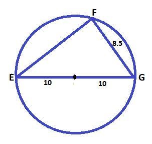 diameter eg is drawn on circle h and point f is located on the circle such that gf-example-1