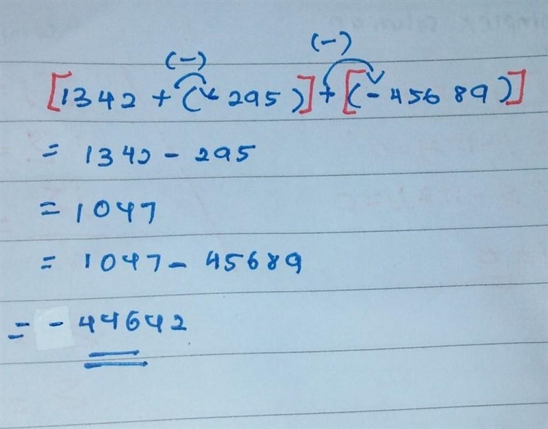 Find the sum of 1342, -295, -456,89.-example-1