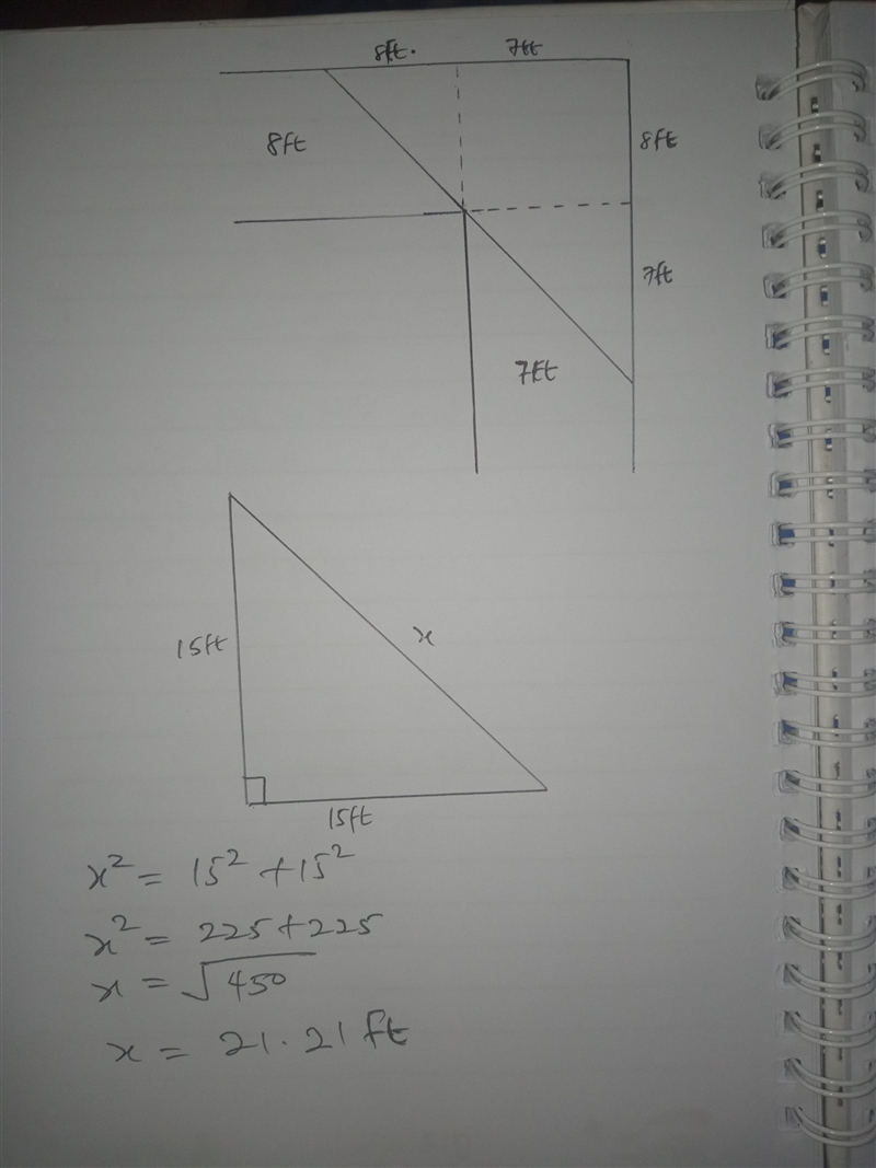 A metal rod is being carried down a corridor which is 7 feet wide.At the end of the-example-1