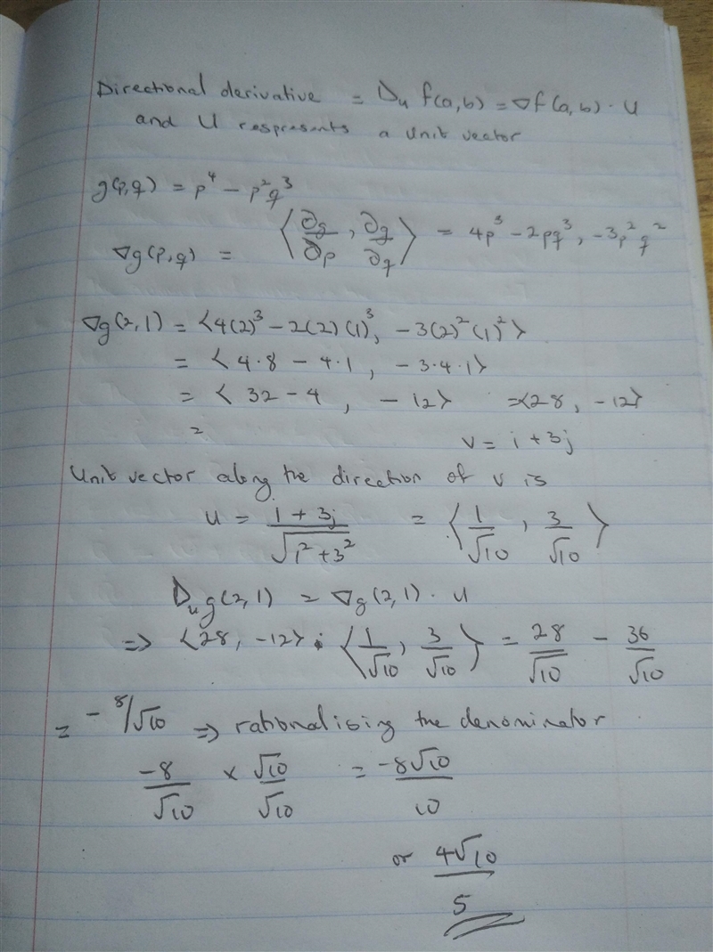 Find the directional derivative of the function at the given point in the direction-example-1