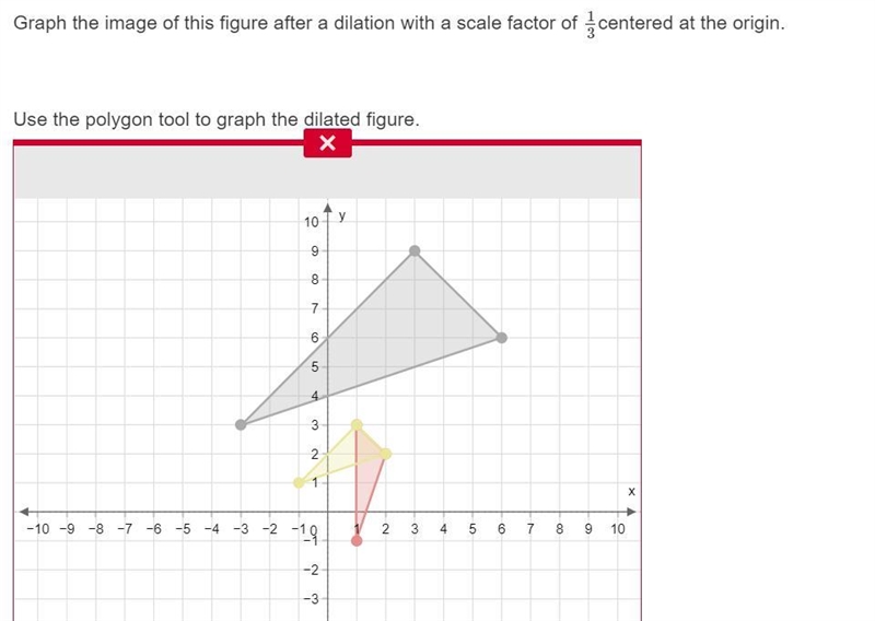 Graph the image of this figure after a dilation with a scale factor of 13centered-example-1