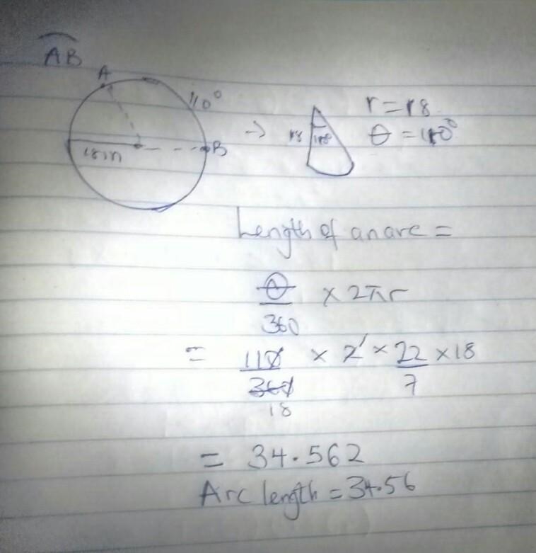 Find the arc length AB-example-1