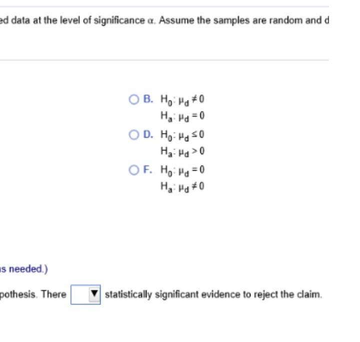 Test the claim below about the mean of the differences for a population of paired-example-3