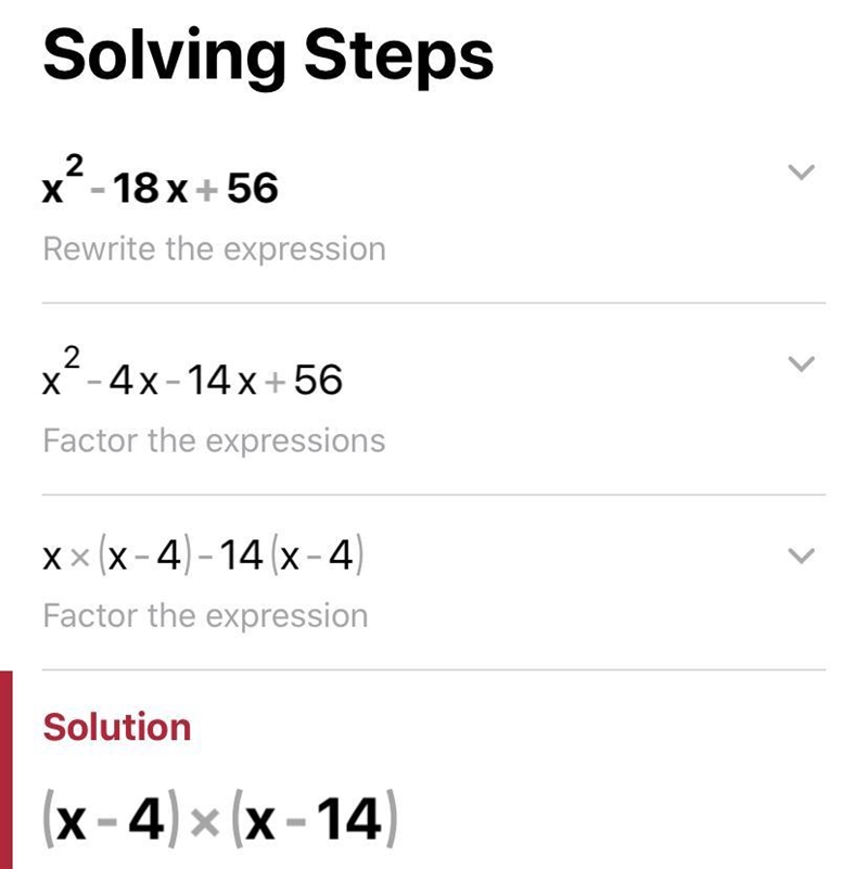 X^2 - 18x + 56 factor it​-example-1