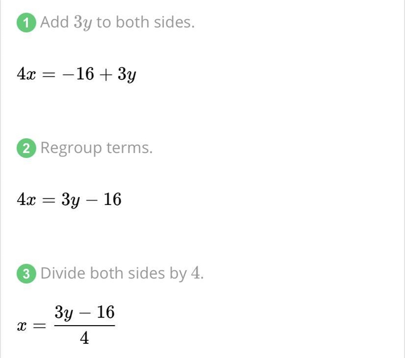 Graph the linear equation by using Slope intercepts form 4x-3y=-16 Show work P.S you-example-1