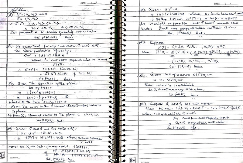 Determine whether the statement is true or false. If it is true, explain why. If it-example-1