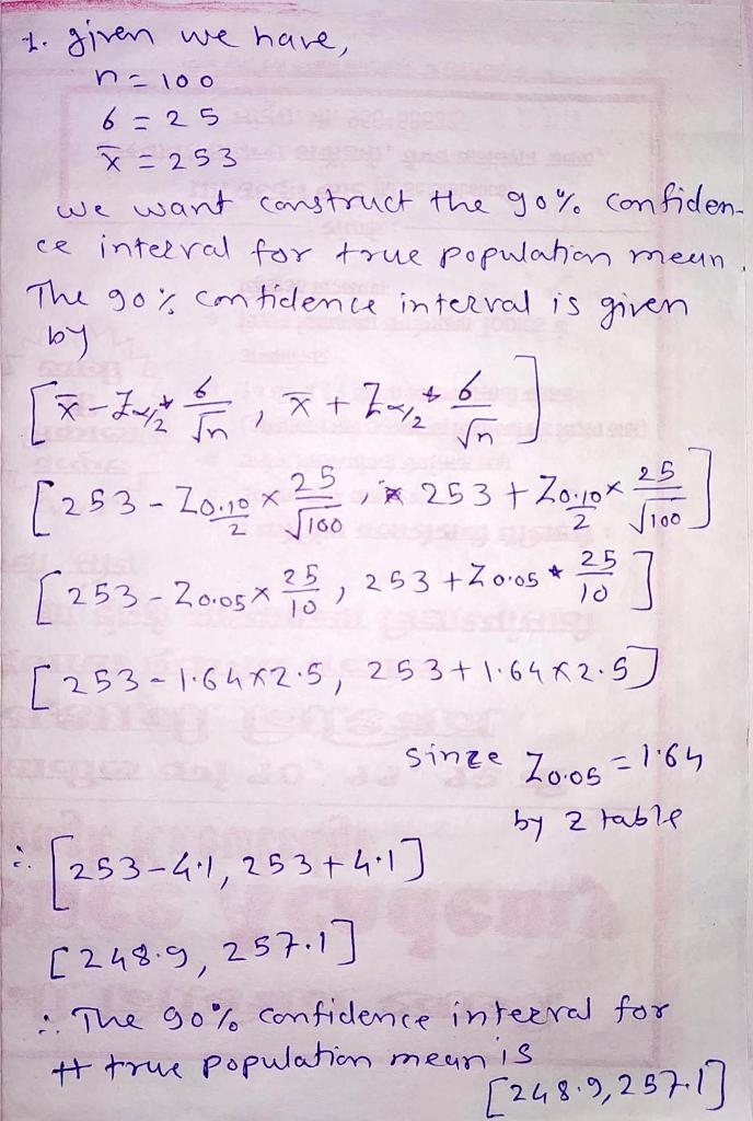 From a population with standard deviation 25, a sample of size 100 is drawn. The mean-example-1