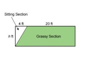 A plan for a dog park has a grassy section and a sitting section as shown in the figure-example-1