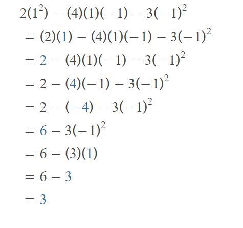 Evaluate 2x2– 4xy – 3y2for x = 1 and y = - 1-example-1