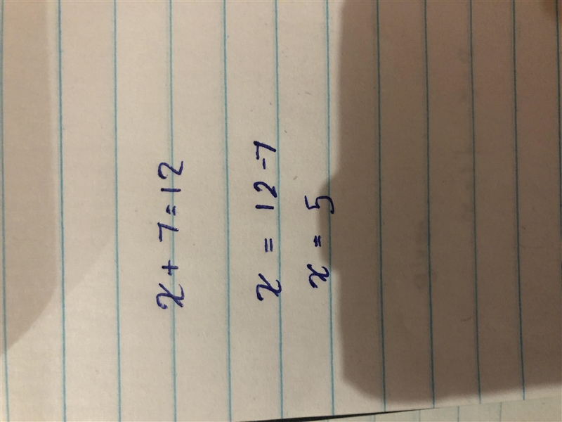 Which is the most efficient way to solve this equation? X + 7 = 12 ○Subtract 12 from-example-1