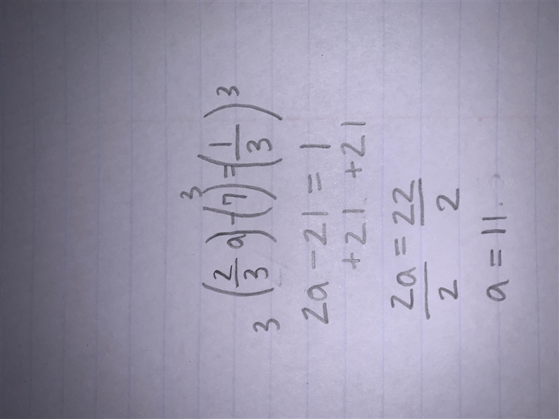 HELP MEE ;-; 2/3a - 7= 1/3 Round your answer to the nearest tenth.-example-1