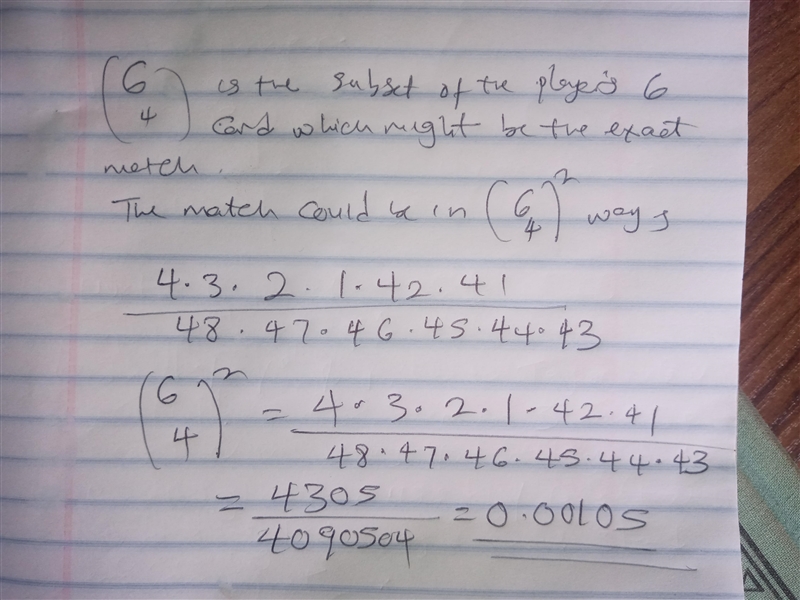 In a lottery game, a machine has 48 balls marked with numbers from 1-48 and six of-example-1