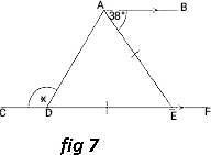 From the given figure 7 ,find the value of x if AB is parallel CF and AE = DE, angle-example-1